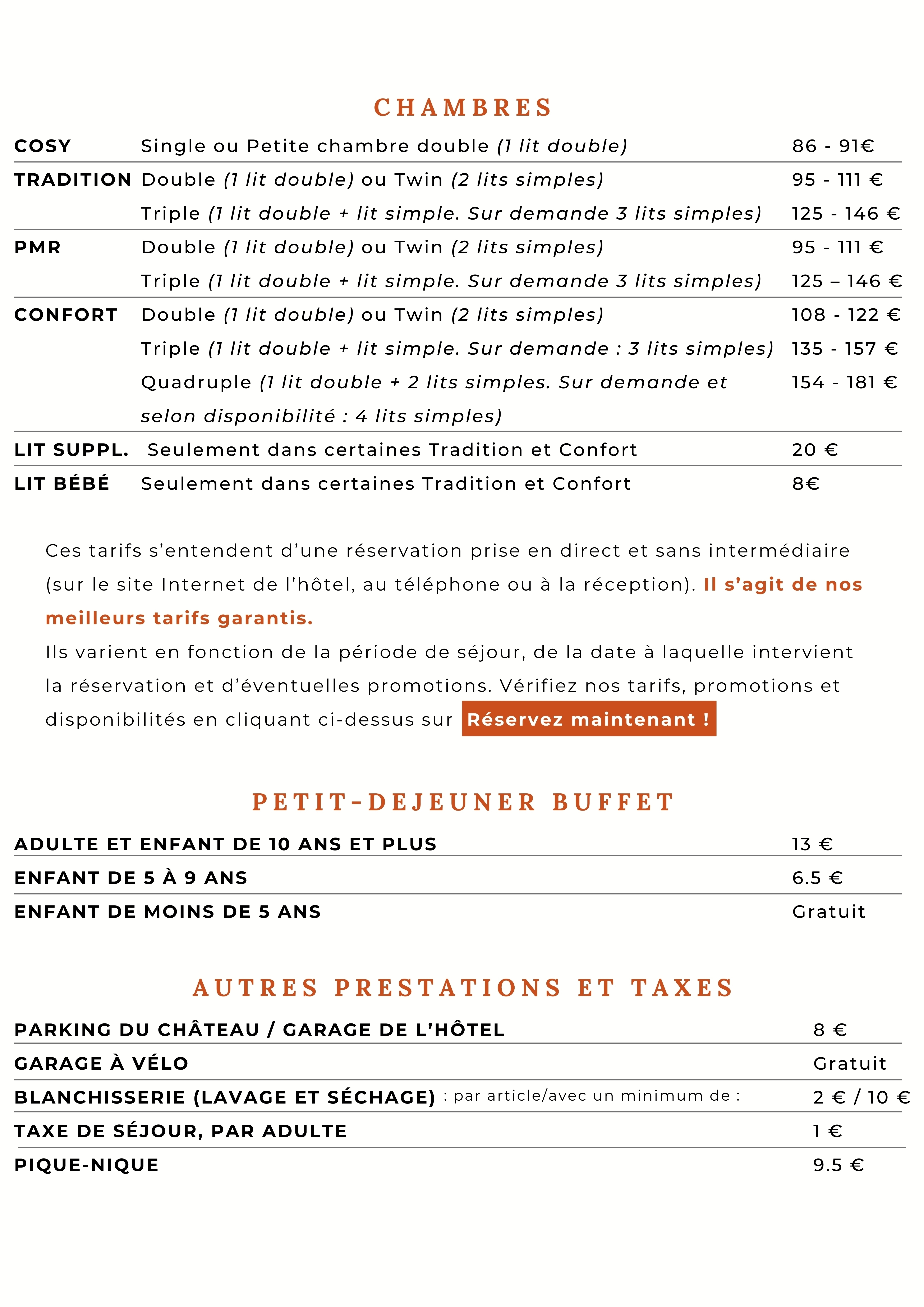 TARIFS 2024-2025 FR